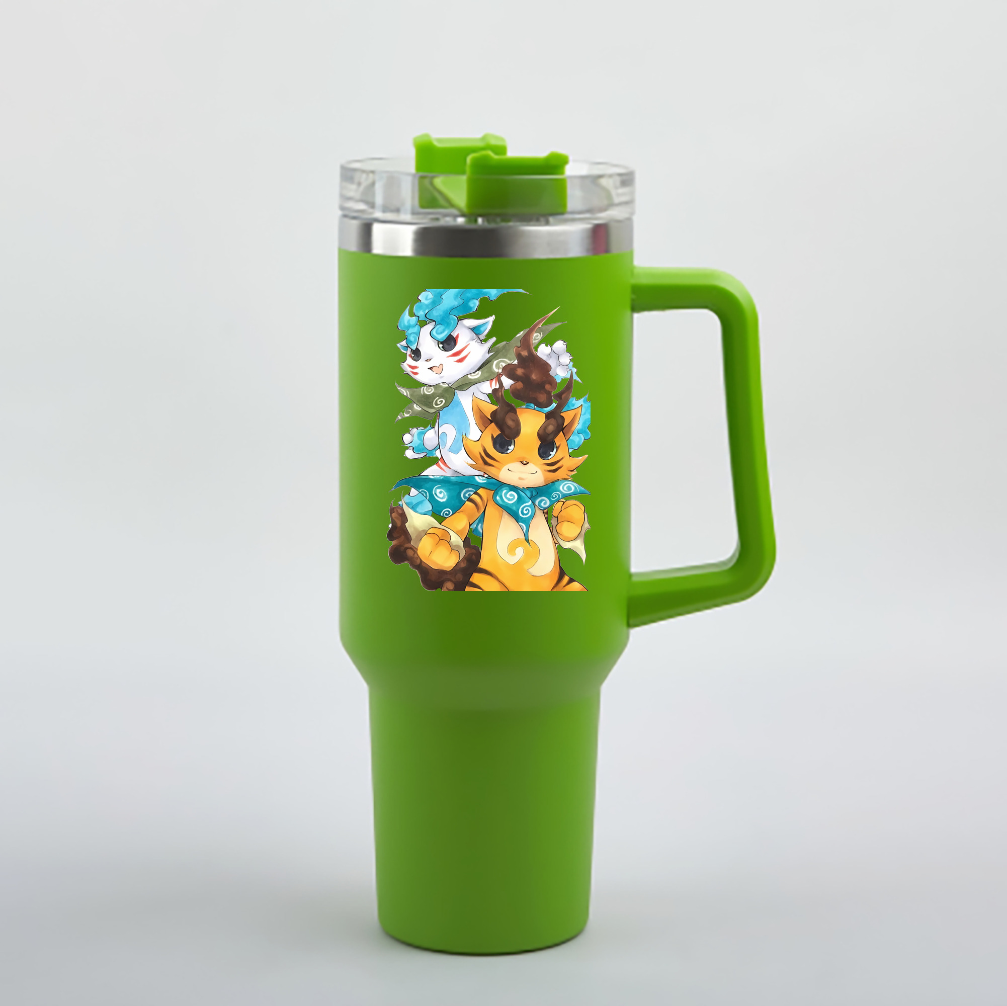 （画像用） 妖怪ウォッチ Yo-kai Watch 1200mL車用タンブラー - クリスタルステッカー（プラスチックストロー付き）
